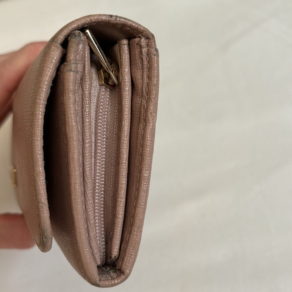 Furla blush pink large fold over leather wallet - Picture 11 of 13